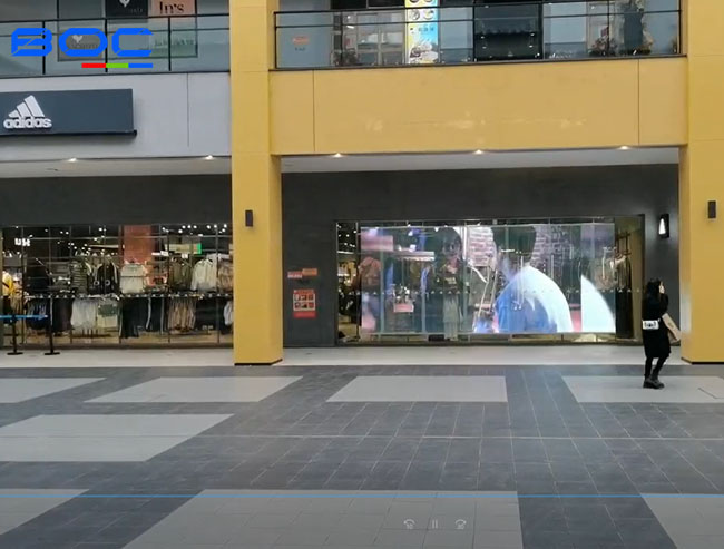 P3.9-7.8 transparent LED display for Adidas retail store